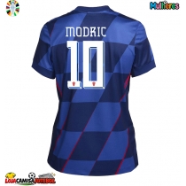 Camisa de Futebol Croácia Luka Modric #10 Equipamento Secundário Mulheres Europeu 2024 Manga Curta